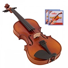 Set vioara clasica din lemn, marime 1/8, toc inclus si doua corzi de rezerva