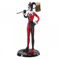 Figurina articulata Jester Harley Quinn, editie de colectie, 19 cm, stativ inclus
