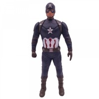 Costum Captain America pentru copii, First Avenger, poliester, albastru, figurina inclusa