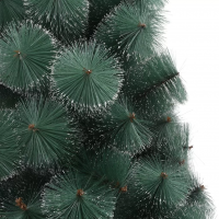 Brad de Craciun artificial pin verde cu spice albe, Perfect Holiday, 180 cm, suport inclus