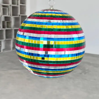 Glob disco motorizat, Party Maniac, model oglinzi, 4W, 29 cm, multicolor