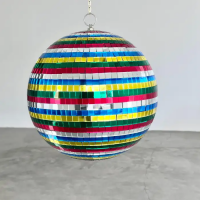 Glob disco motorizat, Party Maniac, model oglinzi, 4W, 29 cm, multicolor
