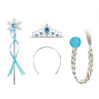 Set rochie si trei accesorii Elsa Frozen, Carnaval