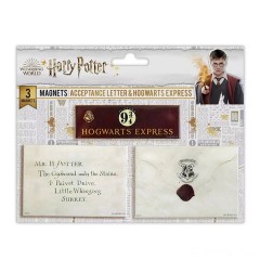 Set 3 magneți Scrisoare de acceptare Harry Potter, 5.8x8 cm