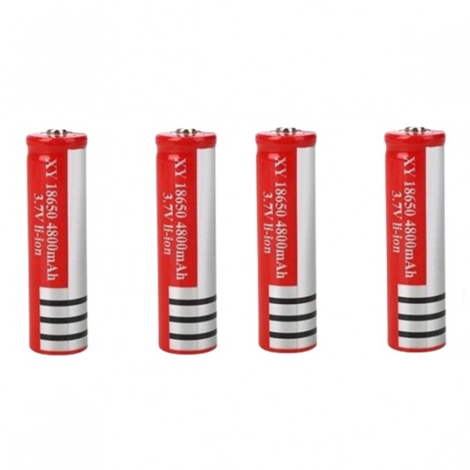 Set de 4 Acumulatori, GH 18650, 6800 mAh, 3.7 V, Li-ion, rosu