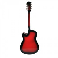 Chitara clasica din lemn, Cutaway Country Red, set de corzi incluse, 95 cm, rosu