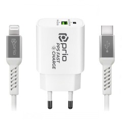 Încărcător Prio Compatibil iPhone,iPad Fast Charge 20W, Incarcare Rapida, Alb