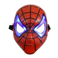 Set masca si manusa lansator cu 7 ventuze din burete SpiderMan, rosu, tehnologie LED