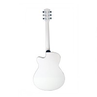 Set corzi si chitara clasica din lemn, Cutaway alb, 95 cm