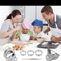 Set sase piese din inox pentru preparat coltunasi, paste, ravioli, empanadas