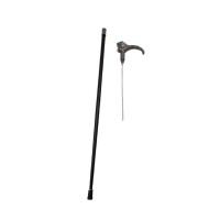 Baston decorativ, Lion Stance, metalic, sabie interioara, 90 cm, negru