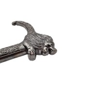 Baston decorativ, Lion Stance, metalic, sabie interioara, 90 cm, negru