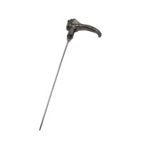 Baston decorativ, Lion Stance, metalic, sabie interioara, 90 cm, negru