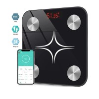 Cântar electronic inteligent baie, aplicație smart, afișaj digital iluminat, termometru, 180 kg
