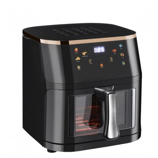 Friteuza cu Aer Cald 10L, Fereastra Vizuala si Ecran Tactil Inteligent, 2400 W