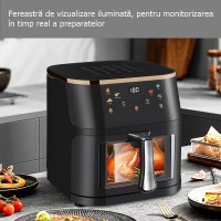 Friteuza cu Aer Cald 10L, Fereastra Vizuala si Ecran Tactil Inteligent, 2400 W