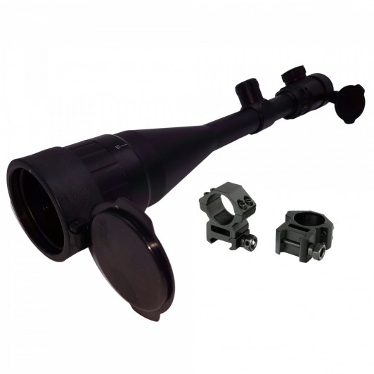 Luneta Airsoft  6-24X50, tinta cu fascicul LED, metalic, 39.5 cm, inele prindere montura incluse