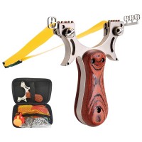 Set prastie metalica cu laser si 100 bile metalice 8 mm, 12 cm, boloboc, maner lemn, husa inclusa