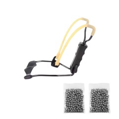 Set prastie metalica cu suport de incheietură si 200 bile 8 mm, metal, maner antiderapant, 18 cm