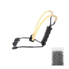 Set prastie metalica cu suport de incheietură si 100 bile 6 mm, metal, maner antiderapant, 18 cm