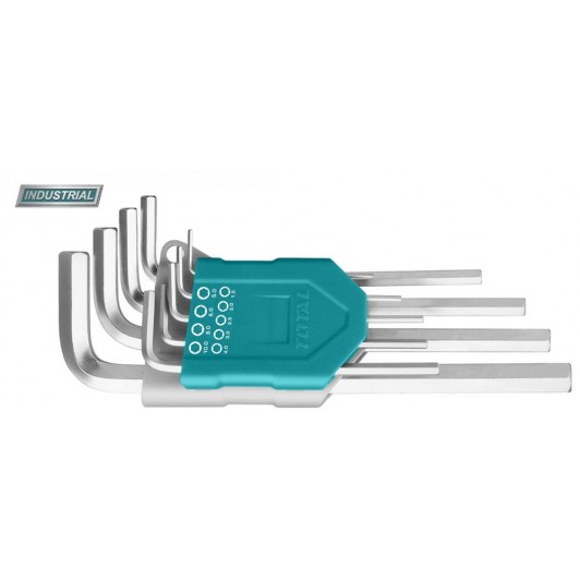 TOTAL - Set 9 chei imbus hexagonale: 1.5-10mm, Cr-V (INDUSTRIAL)