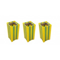 Set 3 bucati cos pentru gunoi de exterior capacitate 35 L