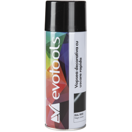 Spray 400 ml  cu vopsea RAL 9005 Negru Lucios