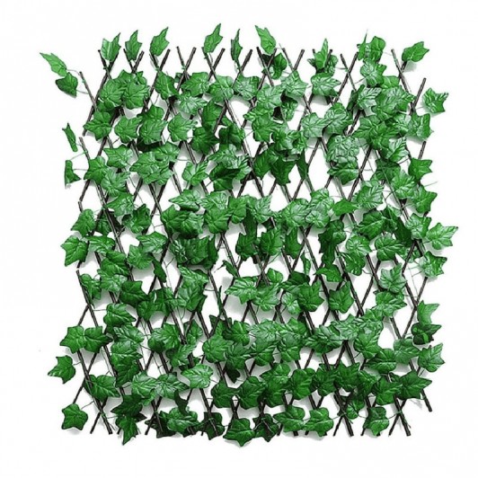 Gard decorativ artificial extensibil, lemn cu frunze iedera 1.0x1.8 M