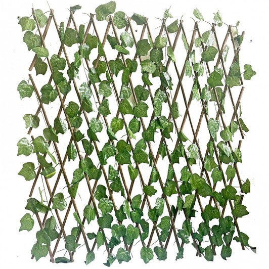 Gard decorativ artificial extensibil, lemn cu frunze vita vie 1.0x1.8 M