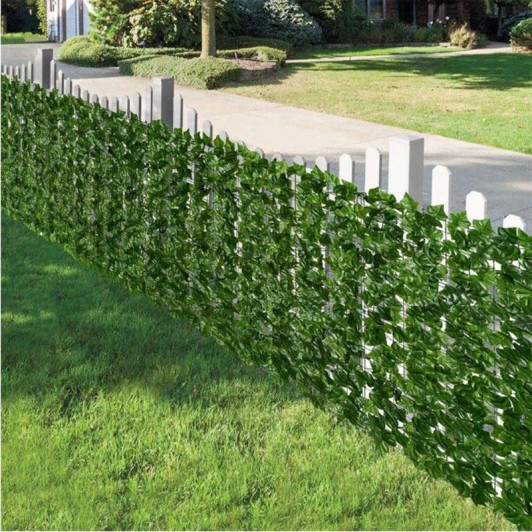 Gard decorativ artificial frunze artar inchis 1.0x3.0 M