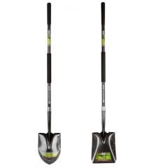 Pachet lopata cu coada fibra stcila 1480 mm si cazma zimtata cu coada fibra sticla 1480 mm