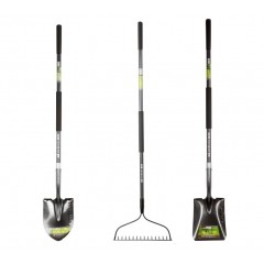 Pachet lopata,cazma,grebla cu coada fibra stcila 1480 mm