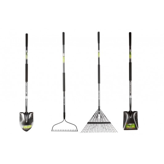 Pachet lopata,cazma,grebla,grebla cu dinti flexibili  cu coada fibra stcila 1480 mm