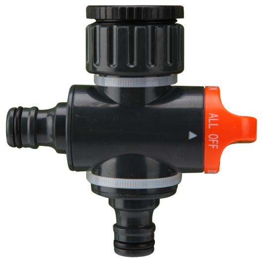 Adaptor doua cai cu robinet,diametru 3/4 - 1 inchi