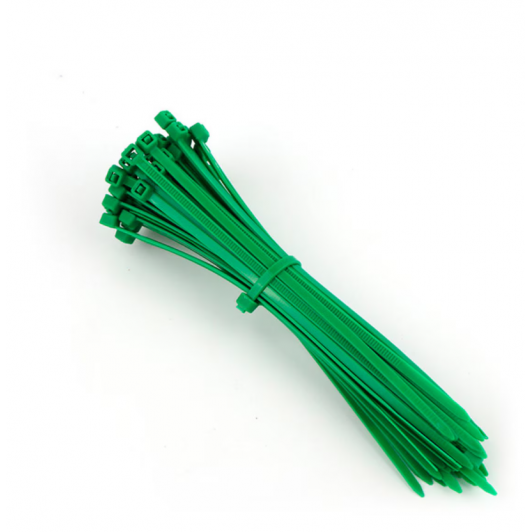Colier plastic verde 100 piese,latime 3.5 mm,lungime 140 mm