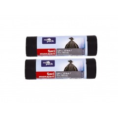 Set 2 x sac menajer LDPE negru 120 L, 10 buc (ropack)