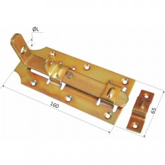 Zăvor poartă, prindere lacăt, dublu 16 cm