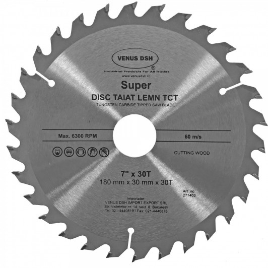 Disc taiat lemn TCT super,dimensiuni 200x32Tx30 mm