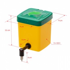 Adăpătoare pentru iepuri galben/verde, din plastic,capacitate: 0,5 litri