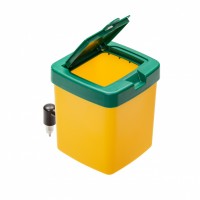Adăpătoare pentru iepuri galben/verde, din plastic,capacitate: 0,5 litri