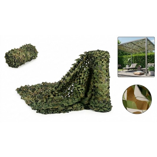 Plasa camuflaj 1, 5 m x 5 m , model frunze, design 3D