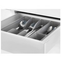 Organizator tacamuri, tava depozitare pentru sertar, 5 compartimente, 31 x 26 cm, gri