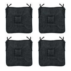 Set 4 perne pentru scaun, negre, 39 x 39 cm