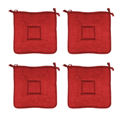 Set 4 perne pentru scaun, rosii, 39 x 39 cm