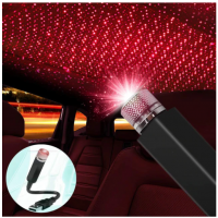 Lampa LED ambientala pentru plafon auto, cu alimentare USB. lumina rosie