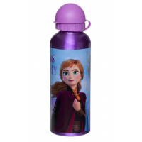 Sticla pentru copii, din aluminiu, mov, model Frozen, 500 ml