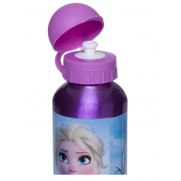 Sticla pentru copii, din aluminiu, mov, model Frozen, 500 ml