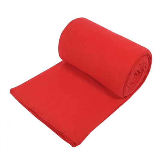 Patura de pat, material fleece moale, poliester, rosie, 220x150 cm