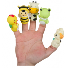 Marionete pentru degete, 5 bucati, modele vesele
