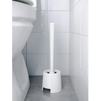 Perie alba WC, cu suport, 36 cm